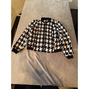 Ruff Hewn Grey black white Sweater Zip Up‎ Women's Size Large chic